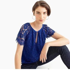 Jcrew Short Sleeve Lace Blouse